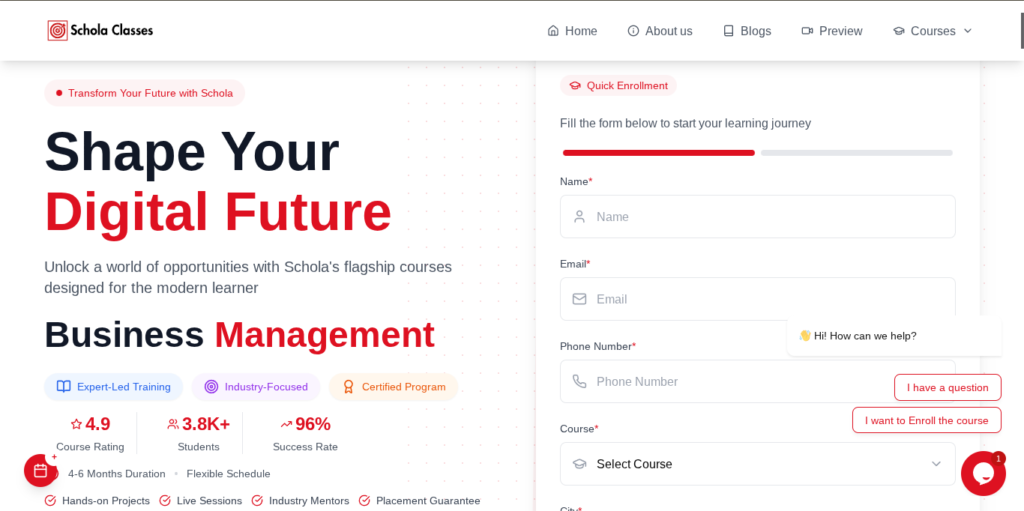 SEO Performance Graph for Schola